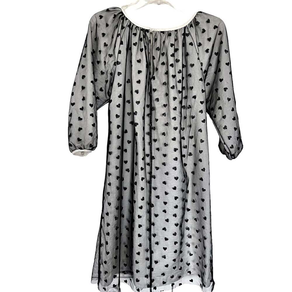 SENORITA LEMONIEZ - Gloria black white tulle tiny hearts designer dress size 14